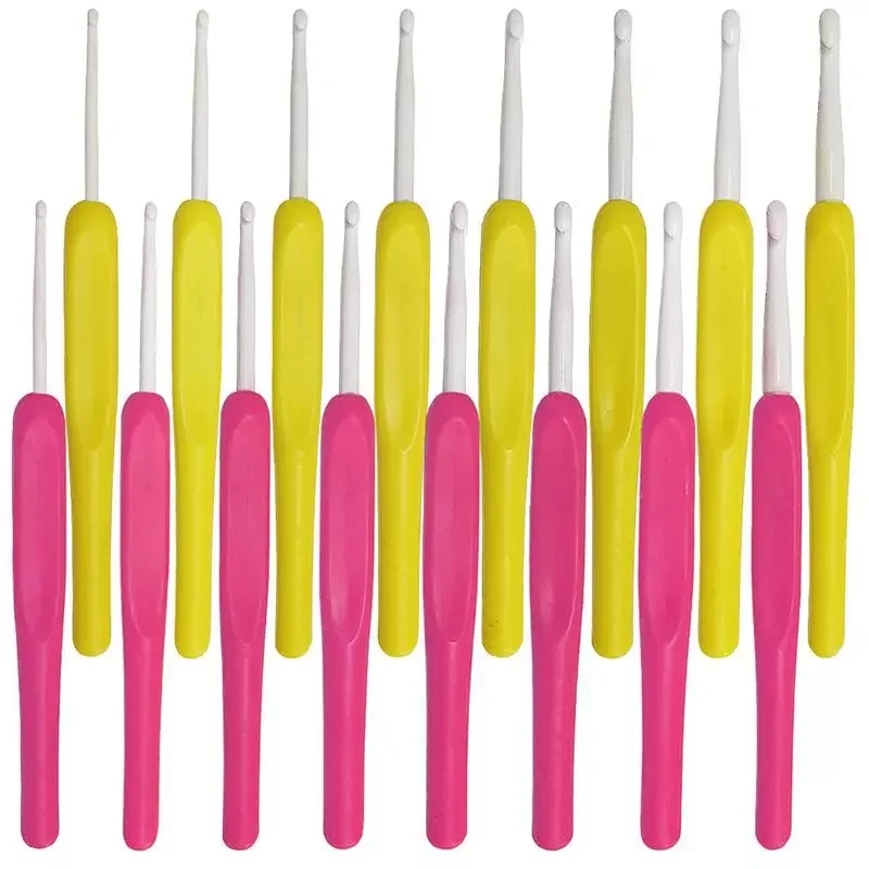 

Hot 8 Pcs/Set Knitting Needles ABS Handle Crochet Hooks Handle Knitting Needles Set 2.5mm-6.0mm Yarn Sweater Weave Craft Tools