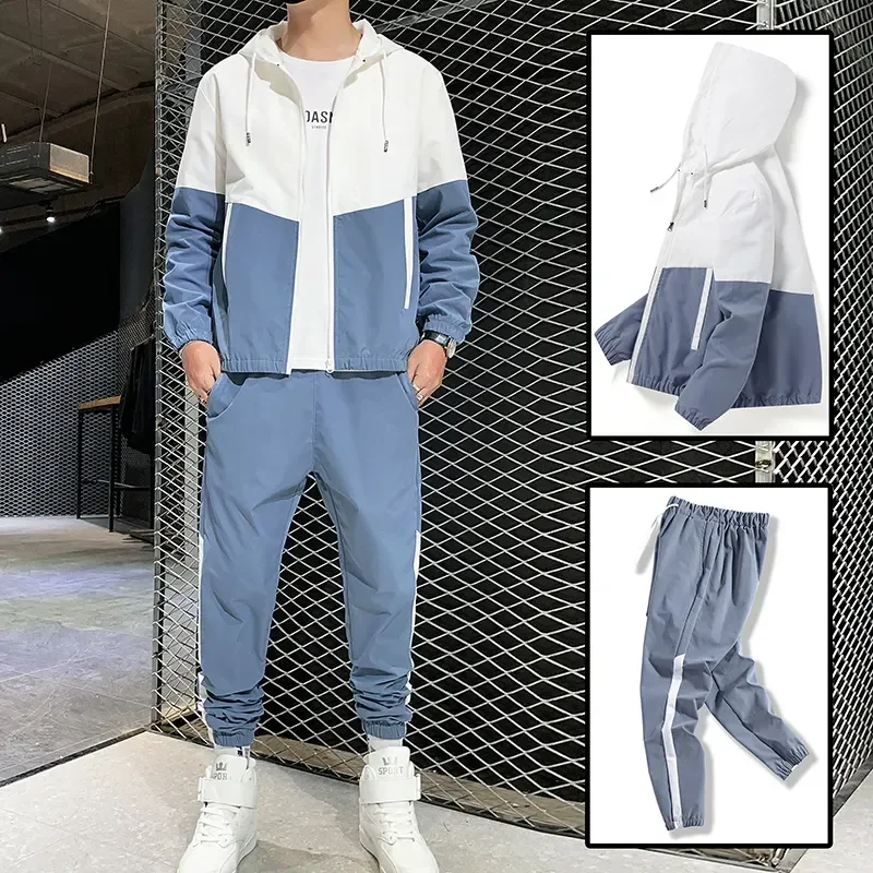 

Suit Male 2022 New Set Track Suits Sweatsuit Man Tracksuit Mens Sets Pant Zipper Pockets Outwear 2PC Jacket+Pants Sets