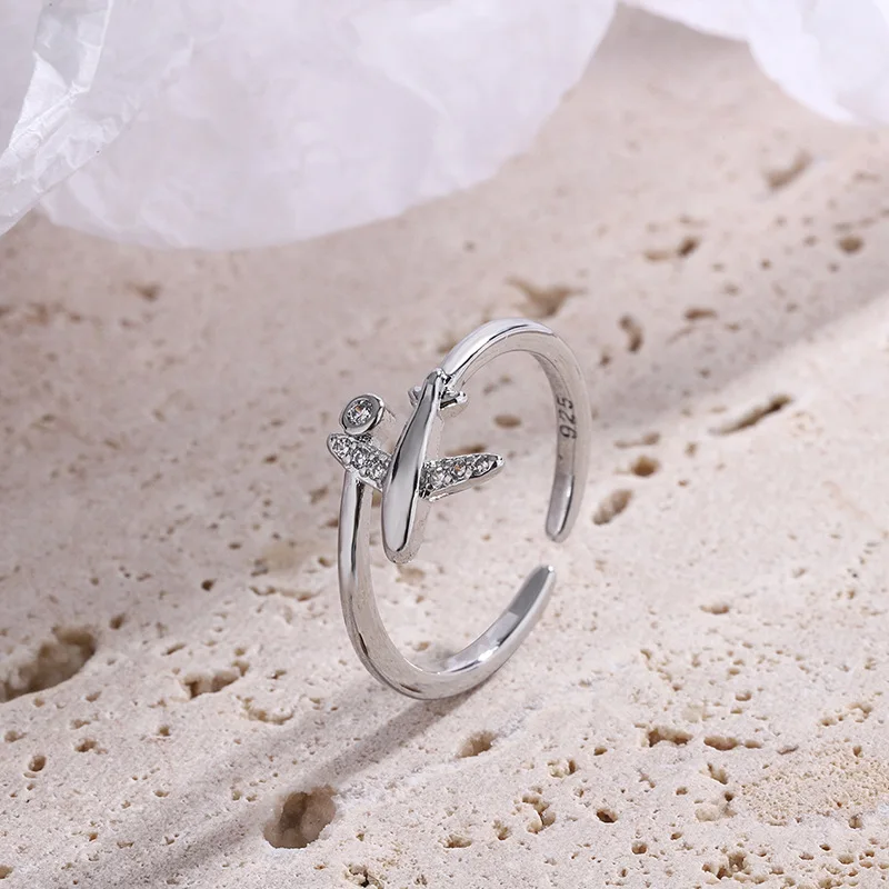 ENSHIR Модное Индивидуальное Открытое Круговое Кольцо С Дизайном Самолета