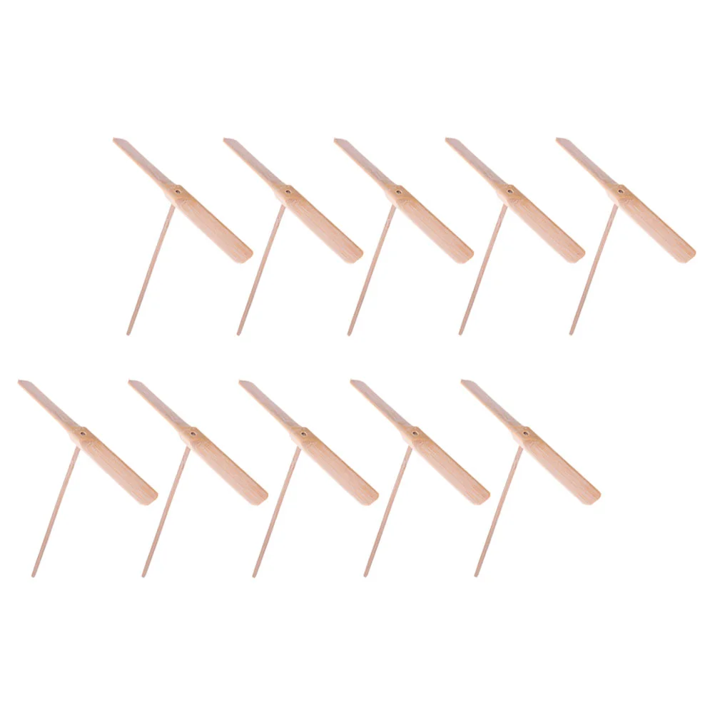 

10 pcs Flying Dragonfly Propeller Toy Wooden Dragonfly Hand Toy Outdoor Flying Dragonfly Toys