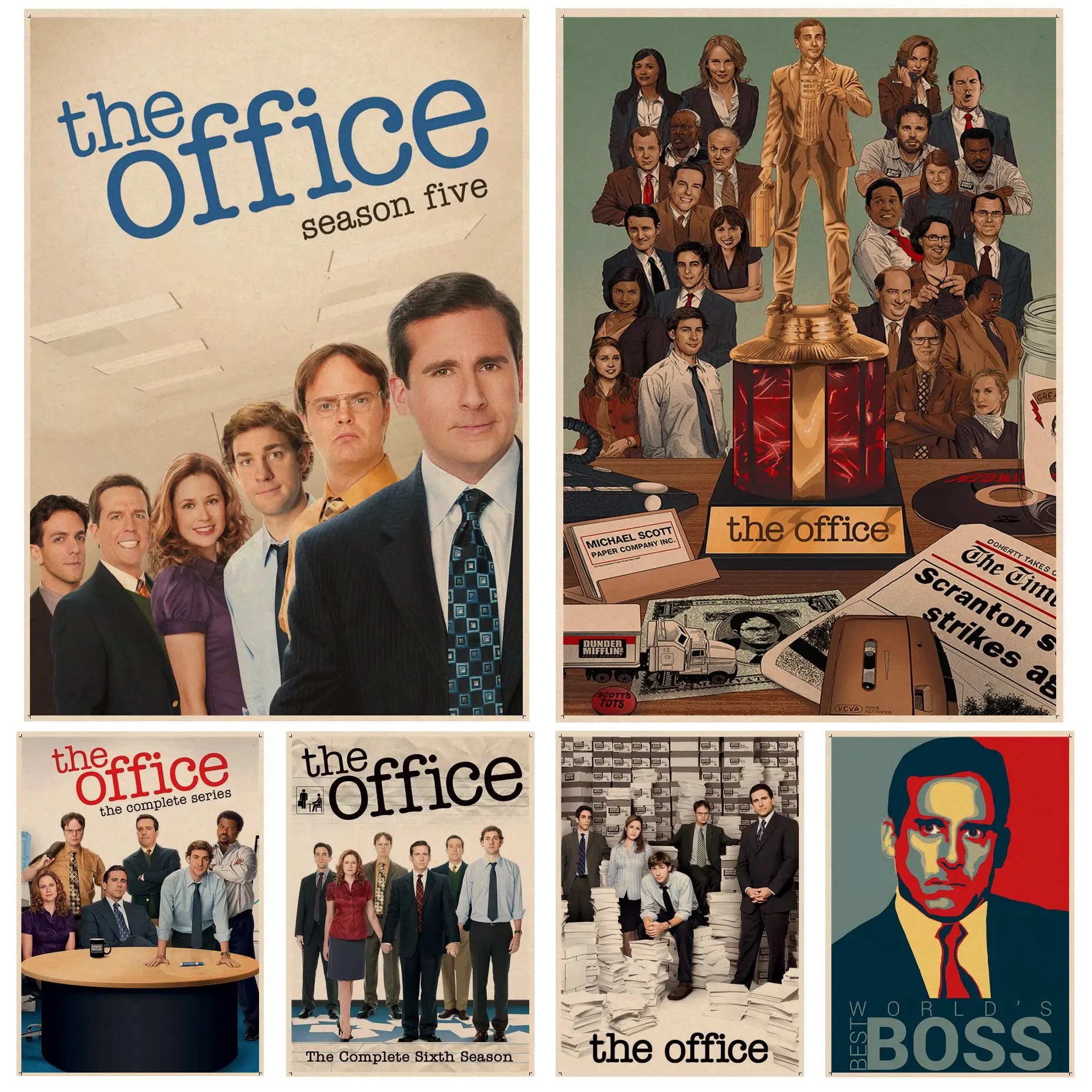 

Vintage TV Series The Office Friends Classic Movie Posters Wall Art Retro Posters for Home Room Wall Decor