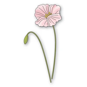 2022 New Ruffled Poppy Flower Stem Metal Cutting Dies Diy Scrapbooking Greeting Cards Paper Crafts Decoration Embossing Molds