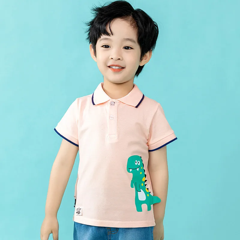 

Children's Short-Sleeved Summer Clothes Lapel Polo T-shirt Children Cotton Sweat-Absorbent Top Polo Kids Boys Polo Shirts