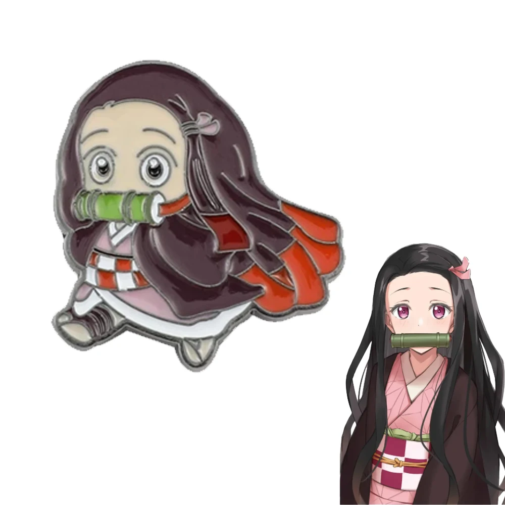 

Японские Броши с героями мультфильмов манга, рассекающий демонов, аксессуары для женщин, милые украшения для рюкзаков Kimetsu No Yaiba