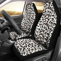 snow leopard skin car seat covers set white animal print universal fit for bucket seats in cars and suvs african safari jungle