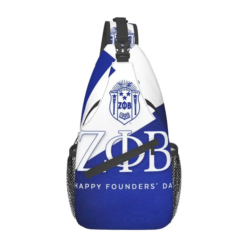 

Zeta Phi Beta Greek Letter 1920 Sling Crossbody Backpack Men Custom ZOB Shoulder Chest Bag for Travel Hiking Daypack