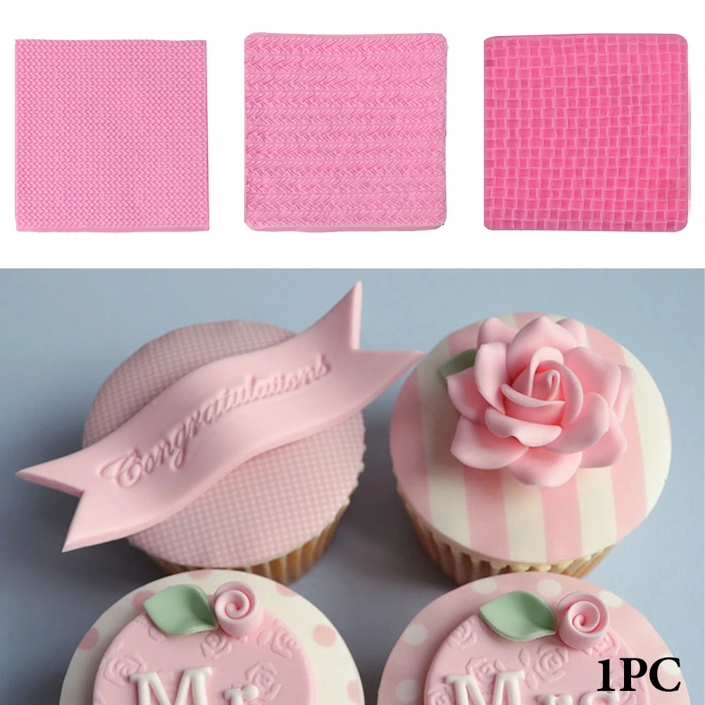 

Square Knitting Texture Fondant Silicone Mold Cake Decor Baking Tool DIY Cookie Sugar Biscuits Embossed Mould Kitchen Accessory