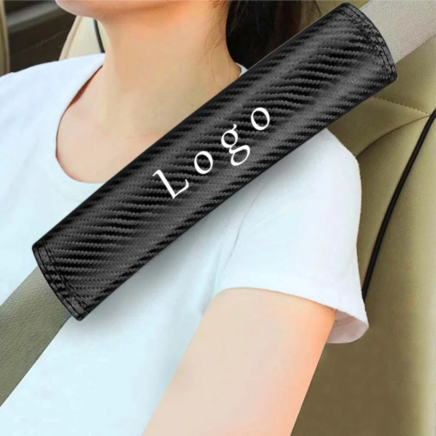 

2pcs Universal Car Seatbelt Shoulder Pad Strap Protector Buffer Cushion For Different Car Logo Style Interior Accessories