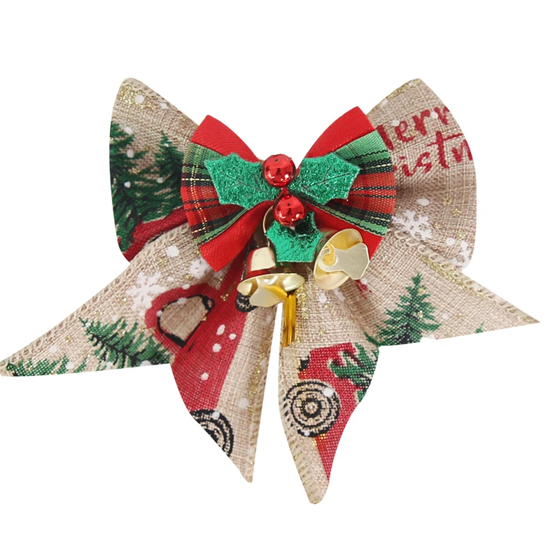 Новогодние банты из ткани 4 штуки