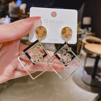 earrings fashion jewelry 2021 stainless steel earrings ladies korean fashion fall winter leopard geometric diamond earrings