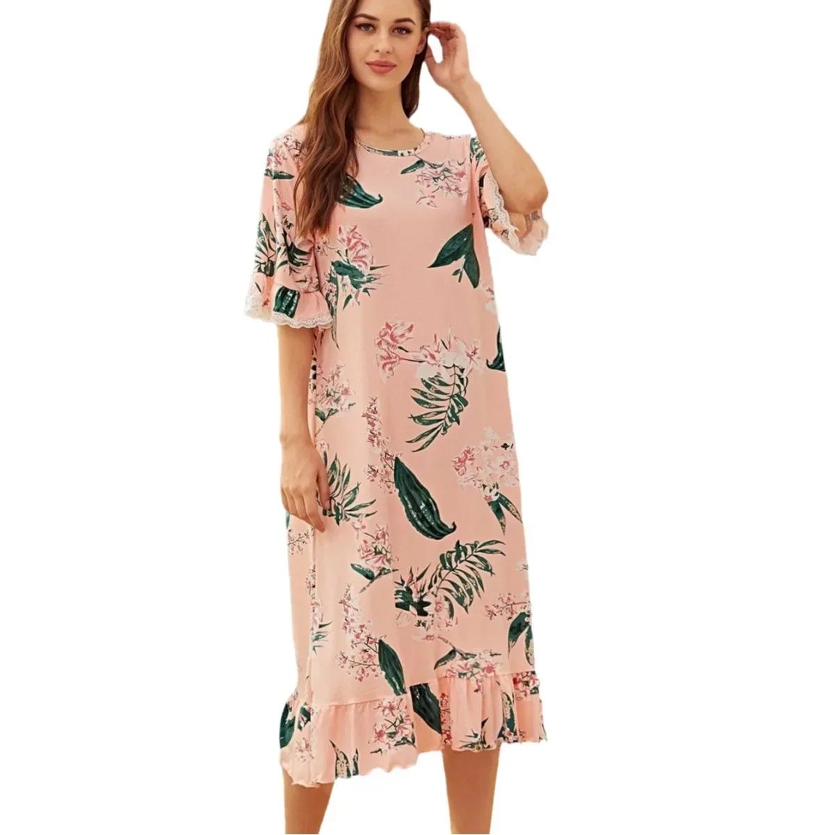 Милая свободная домашняя одежда повседневная внешняя торговля женская с принтом