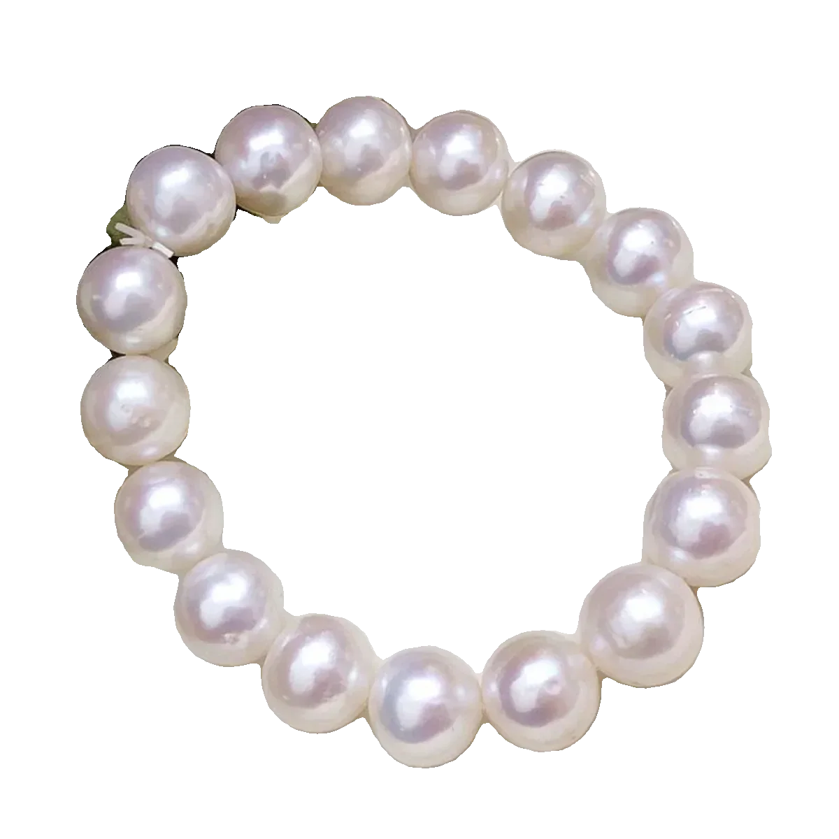 Браслет из натурального белого жемчуга женские круглые бусины в виде ракушек на