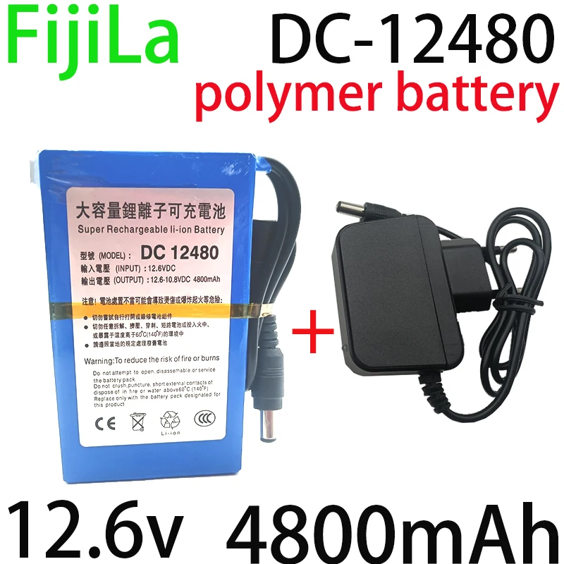 

New DC12v 8Ah 9.8Ah 12Ah 15Ah 20Ah Li-lon DC12v Super Rechargeable Battery + AC Charger + explosion-proof switch EU Plug