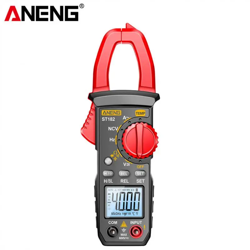 

ST182 Digital Clamp Meter Current Clamp Multimeter /DC Voltage Ammeter Voltage Tester Amp Hz Capacitance NCV Ohm Test