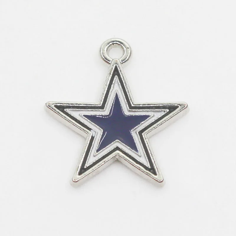10 шт./партия, эмалевые Подвески в виде ковбойской звезды