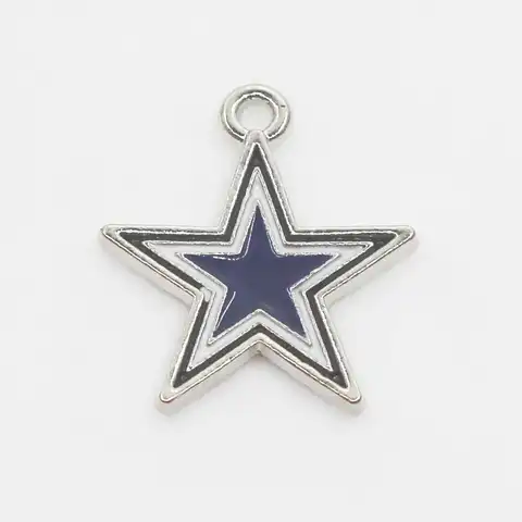 10 pcs./Party, enamel pendants in the form of a cowboy star
