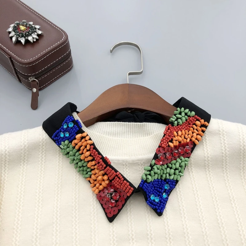

Beaded Collar Necklace Detachable Collar Neckline False Collar Necklace For Women Choker Collar Necklace Dickey Collar DXAA