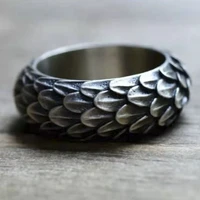 punkboy classic retro style ancient silver color dragon scale mens metal male ring for party jewelry accessories size 6 11