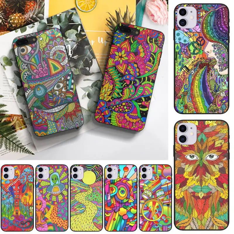

Colourful Psychedelic Trippy Art Phone Case For HUAWEI P10 P20 P30 P40 Mate 30 40 Lite Pro Fundas Shell Cover