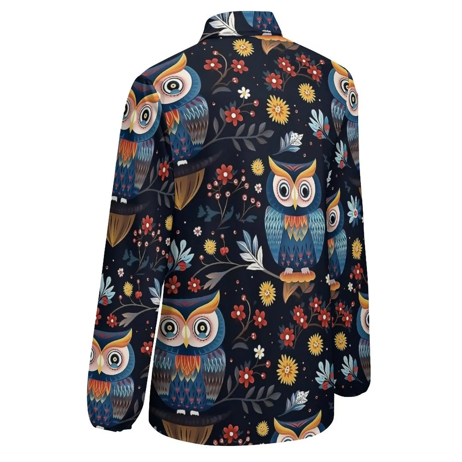 Милая скандинавская блузка с жирным узором совы женские свободные блузки в