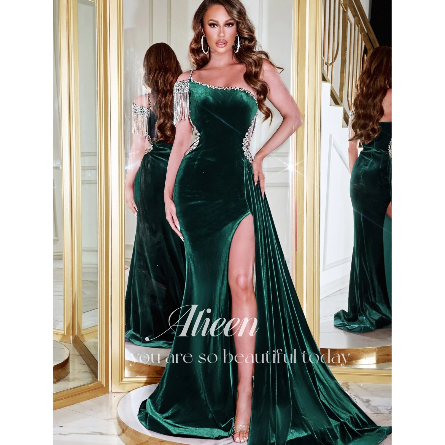 

Aileen Sexy Wedding Guest Dresses for Women Evening Dress Party Evening Elegant Luxury Celebrity Mermaid Bridesmaid Dress Woman