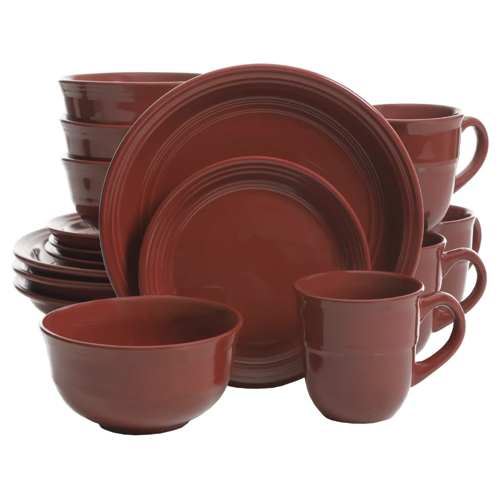 

Red Rainforest 16-Piece Dinnerware Set Ceramic Tableware Set