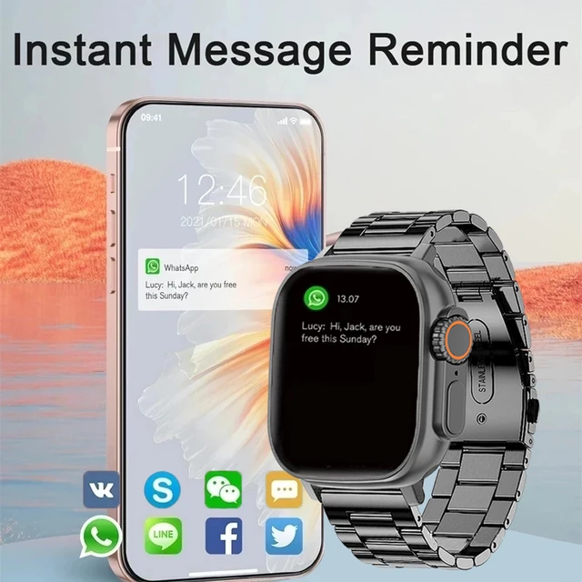 2023 New Smart Watch Body Temperature Ultra Series 8 NFC Smartwatch Wireless Charging Bluetooth Call Men Women Watch for Apple 4