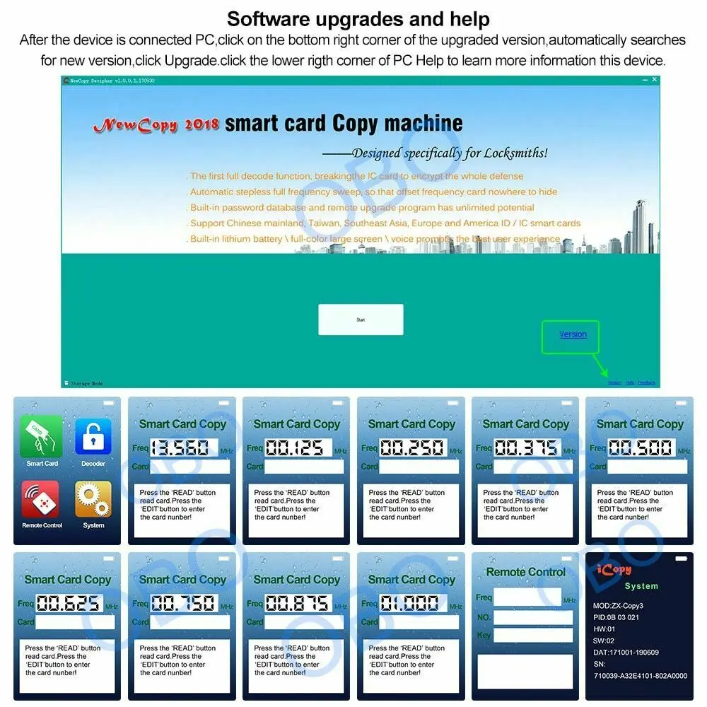 Handheld RFID Duplicator Copier Reader Outdoor Encrypted Decoder Writer 13.56MHz USB Cloners Keyfob Token Tag |