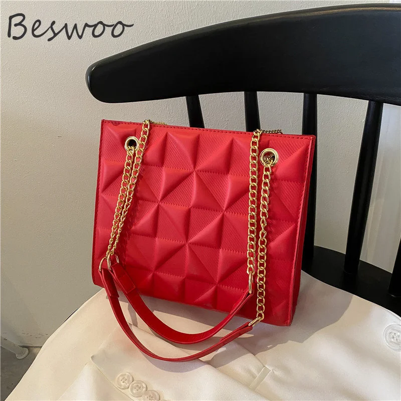 

Simple Embossed Bags for Women Quality Casual Tote Shoulder Bag Trend All-matched Handbags Designer Chain Crossbody Female Bag