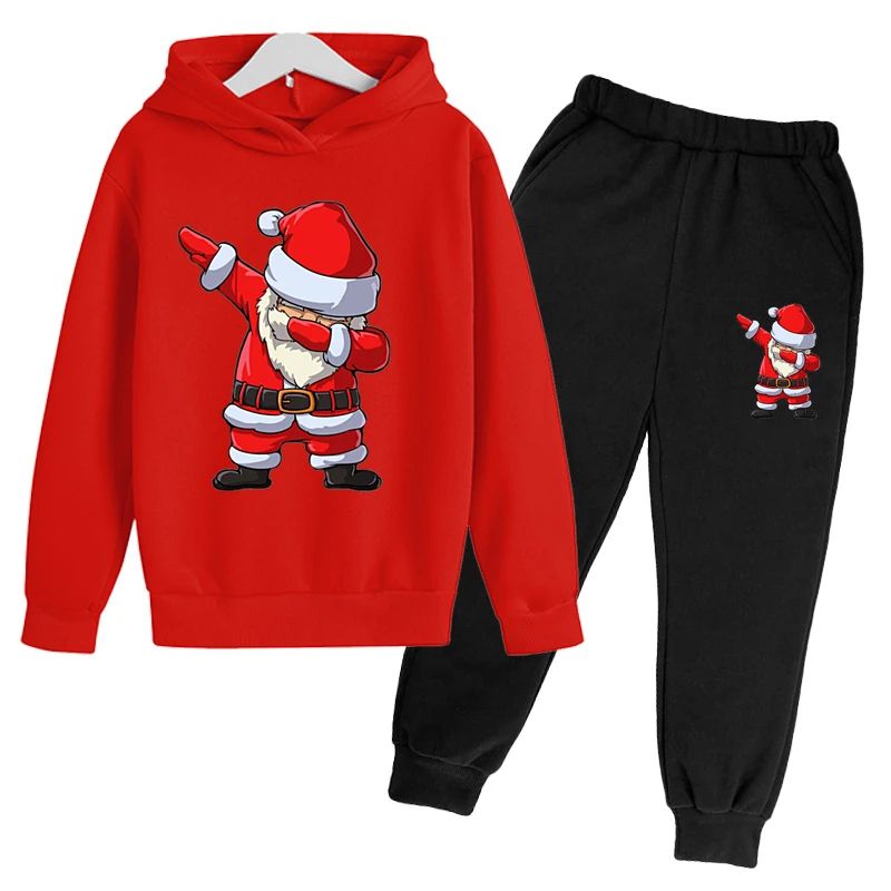 

Christmas Santa Claus Kids Clothing Sets Boys Girls Long Sleeves Cotton Clothes Tops + Pants Christmas Children 4-14 Yrs Outfit