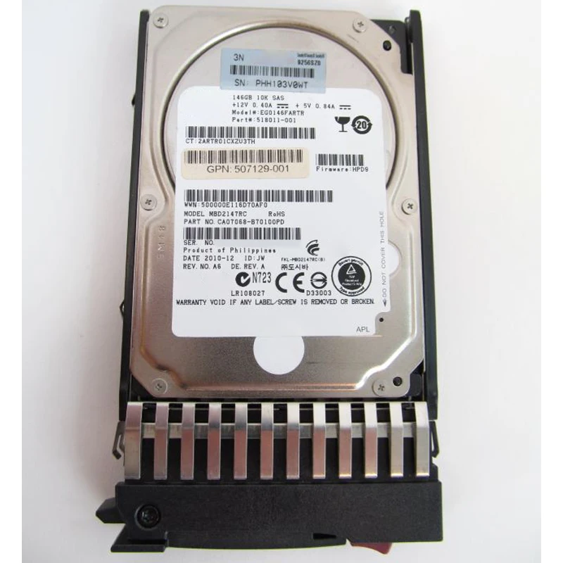 100% новый в коробке 3 года гарантии 507125-B21 507283-001 146G 10K SAS 2 5 требуется больше фото под