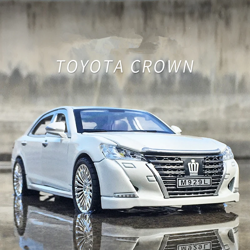 

Модель автомобиля Toyota Crown из сплава в масштабе 1:24, литая и Игрушечная модель автомобиля, модель автомобиля с высокой степенью имитации звука...
