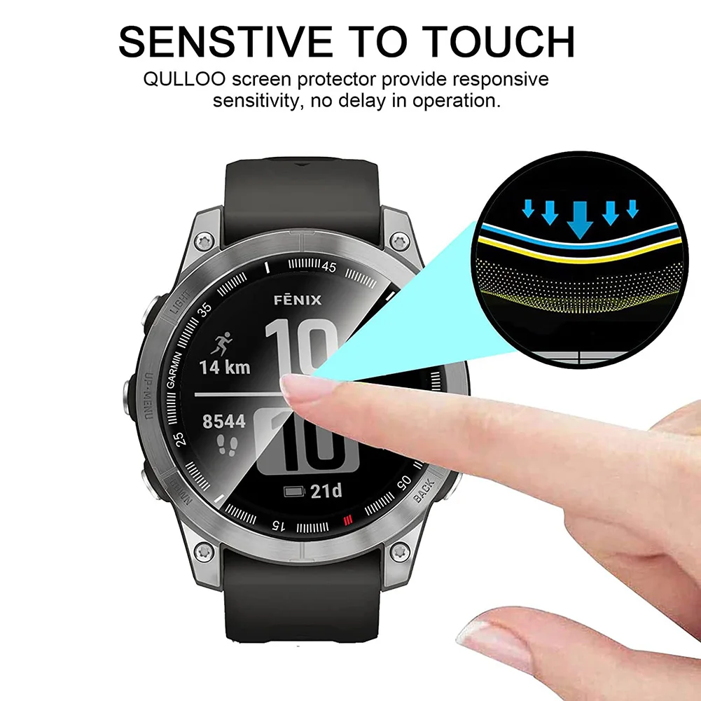 2 шт. 3D Защитная пленка для Garmin Fenix 7/7S/7X изогнутая крышка экрана часов умные