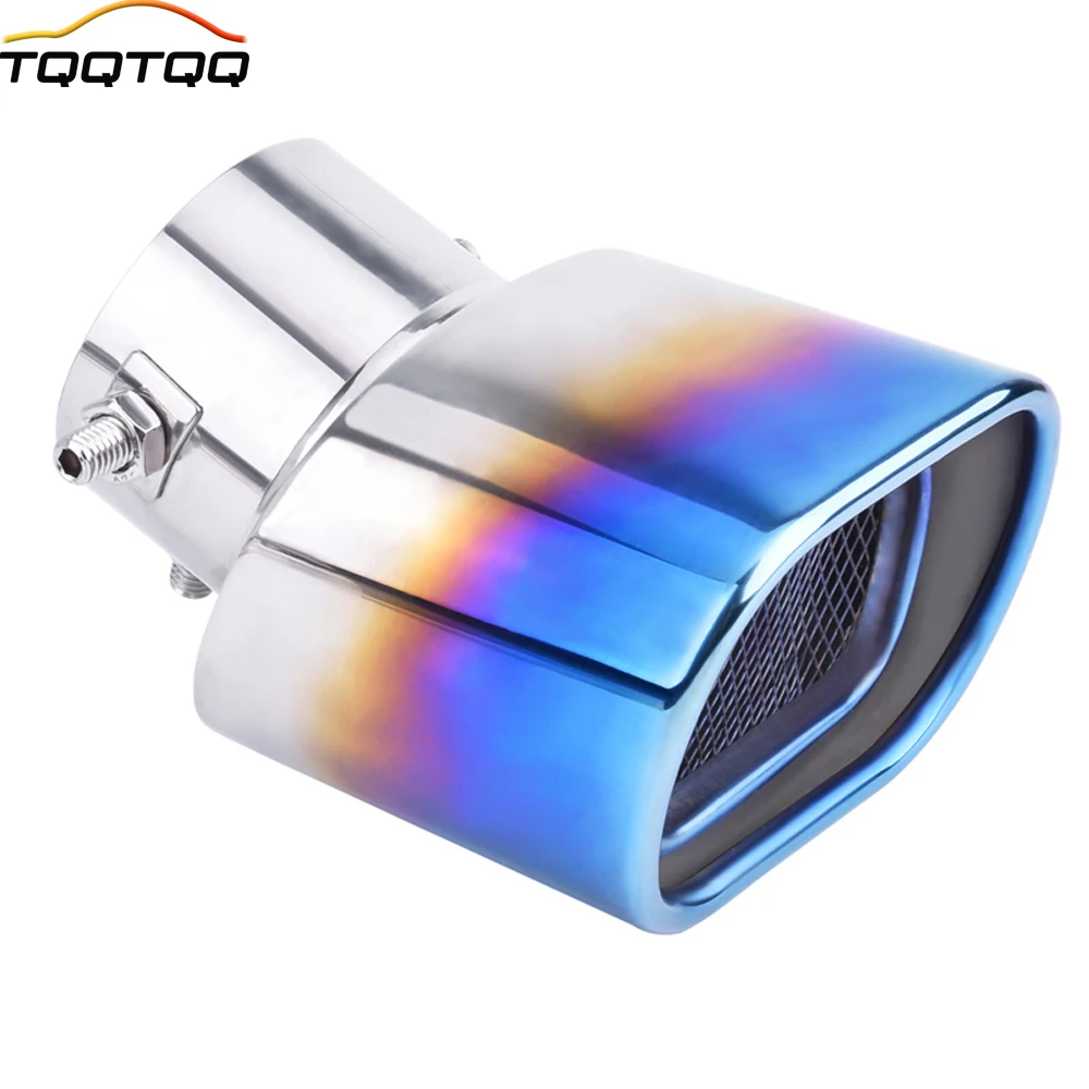 

Universal Car Modification Stainless Steel Grilled Blue Car Exhaust Pipe Tip Tail Muffler Exhaust Pipe Cover Car Styling