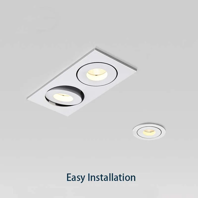 

Светодиодный точечный светильник, встраиваемая квадратная лампа с антибликовым углом, 7 Вт, 12 Вт, для дома, магазина, отеля, дома