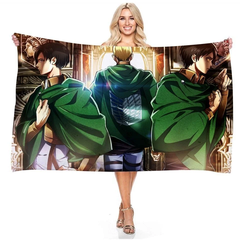 

Attack On Titan Quick Dry Beach Towel Microfiber Face Washcloth Swimming Surfing Bath Towels For Teenager Boys Large Size Cover