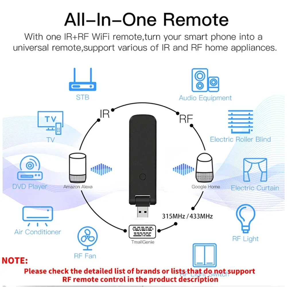 Фото Tuya Smart RF ИК-пульт дистанционного управления Wi-Fi USB Power Умный дом для кондиционера ТВ LG TV Поддержка Alexa, Google Home Assistant №2