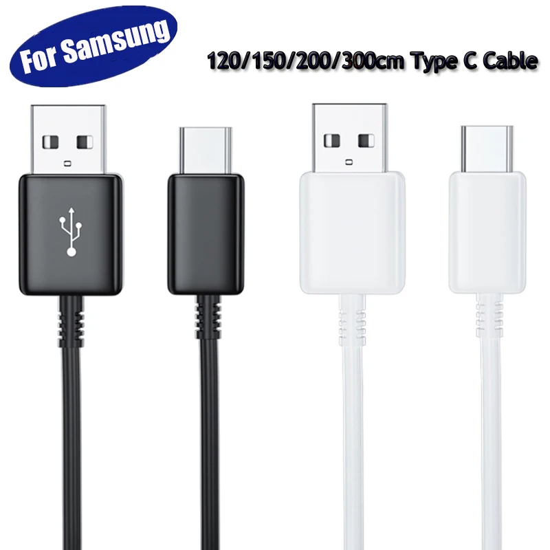 Кабель быстрой зарядки Samsung USB-Type-C 0.28м 1.2м 1.5м 2м 3м белый черный. |