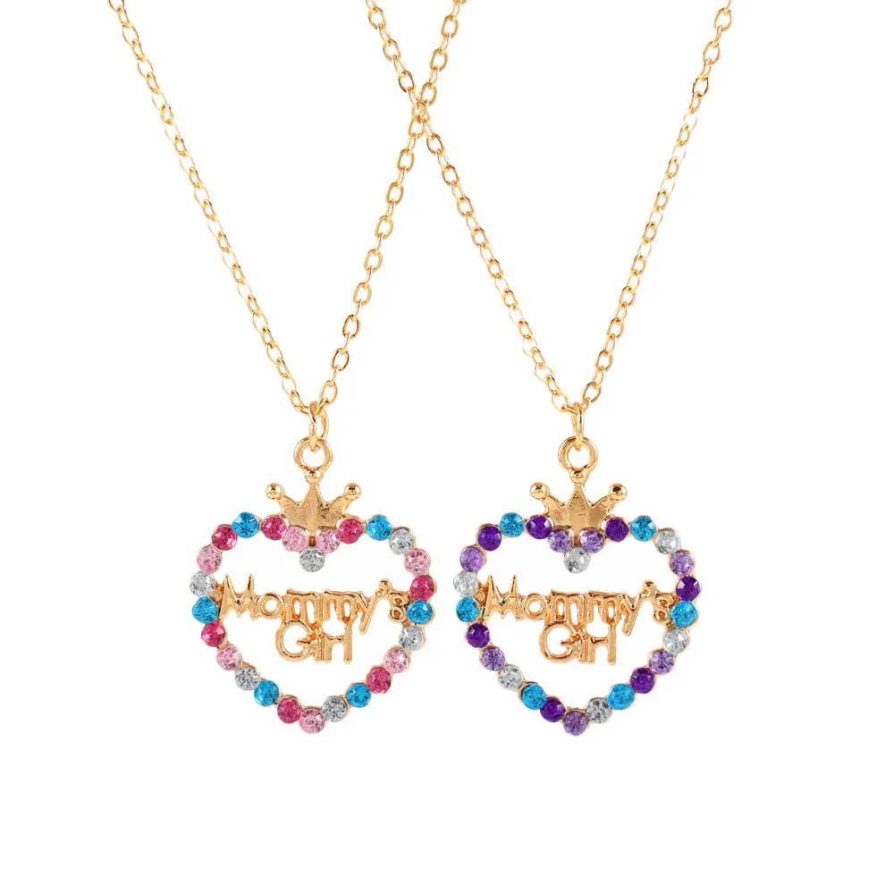 Elviragirl 2 шт./набор женское ожерелье с надписью в форме сердца и короной для мамы