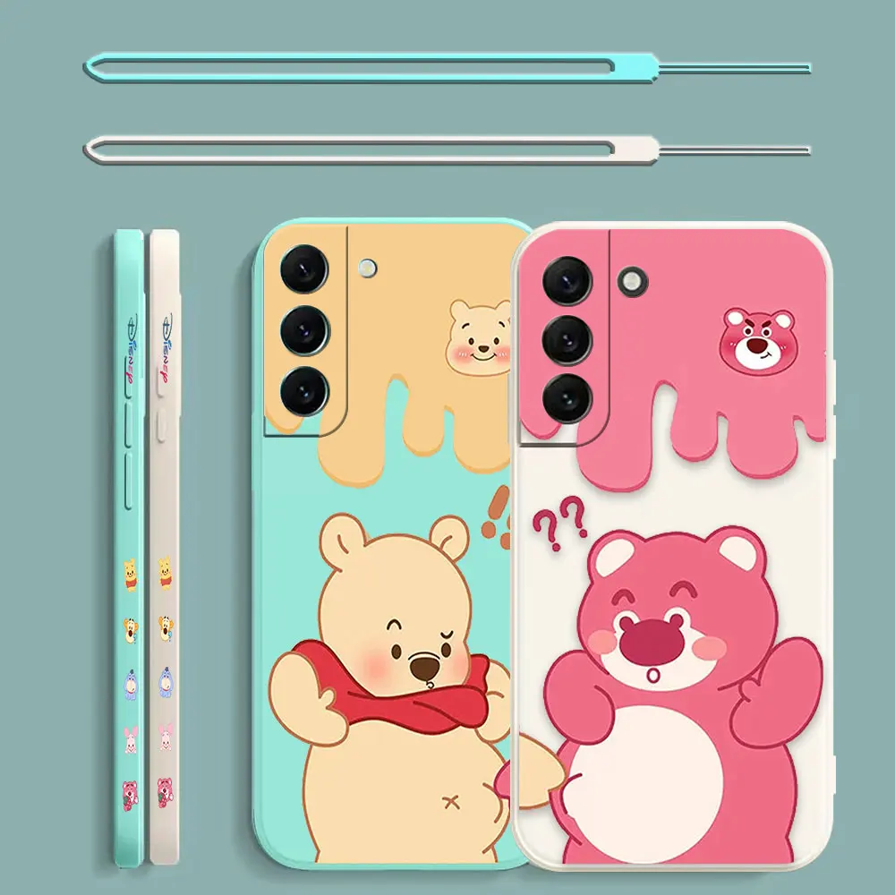 

Cartoon Funny Pooh Bear Lotso Phone Case For Samsung Galaxy S23 S22 S21 S20 FE Ultra S11 S11E S10 S10E S9 Plus Lite Liquid Cover