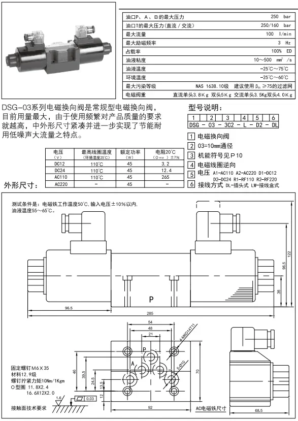 Гидравлический направленный клапан DSG-03-3C2-DL-D24 A220 3C4 3C6 2B2 D2 Соленоидный LW