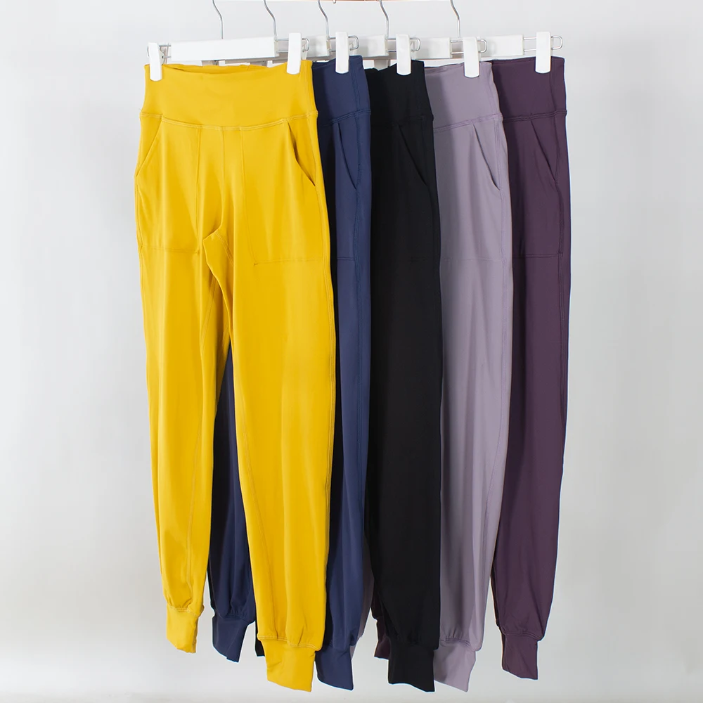 Lulu Stretchy Joggers Casual Pants High-Rise Jogger Sweatpants Sweat Pants Designed for On the Move