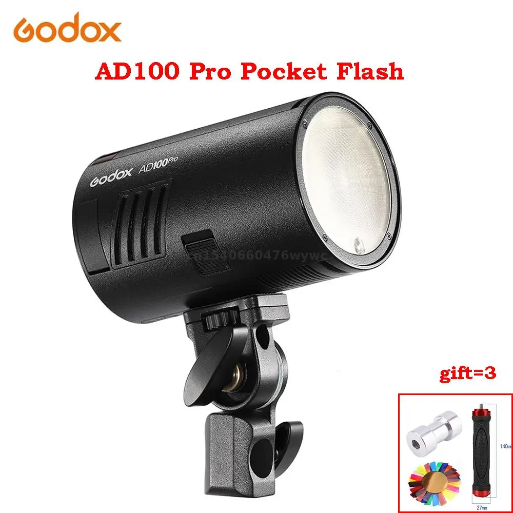 

Godox AD100 pro Pocket Flash light for fuji nikon Canon Sony 2.4G Wireless Speedlight 100Ws TTL 2600mAh Portable outdoor