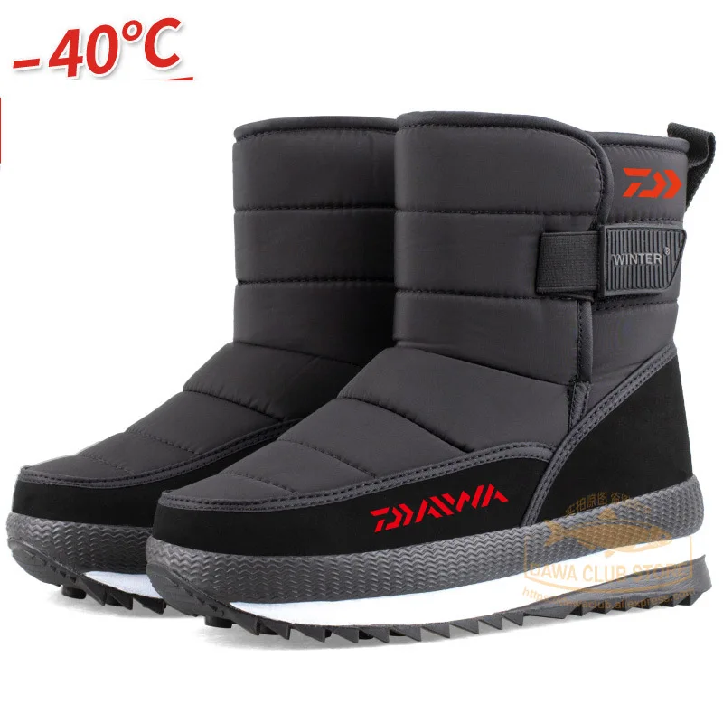 

2023 New Winter Thick Warm Fishing Cotton Shoes Outdoor Men and Women Plus Velvet Snow Boots Warm Fishing Boots