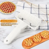 bakery roller cutting dough cutter plastic baking tool cookie cake pizza bread pastry lattice kitchen baking tools white
