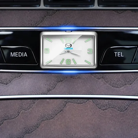 Автомобильные украшения, маленькие квадратные часы из сплава для Mazda Protege 323 626 Rx8 Rx7 Mx3 Mx5 Axela Speed Cx9 Cx7 Cx5, аксессуары