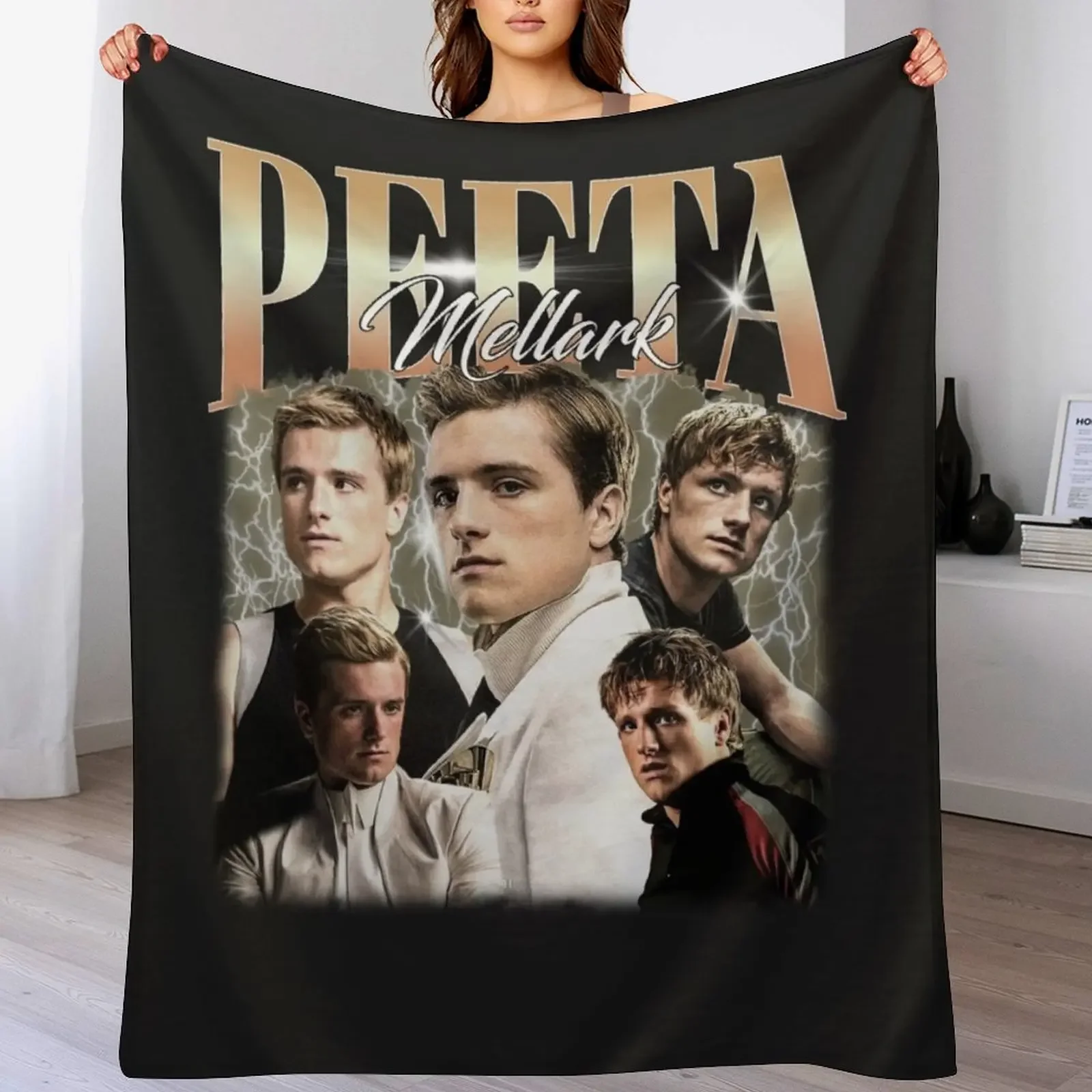 Фото Винтажная толстовка Peeta Mellark унисекс, лимитированная серия, подарок, лучшая идея для подарка фанату, плед с изображением Питы Мелларка №1