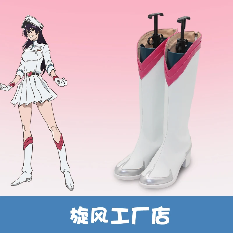 Обувь для косплея в стиле аниме Bambietta Basterbine длинные белые розовые ботинки на