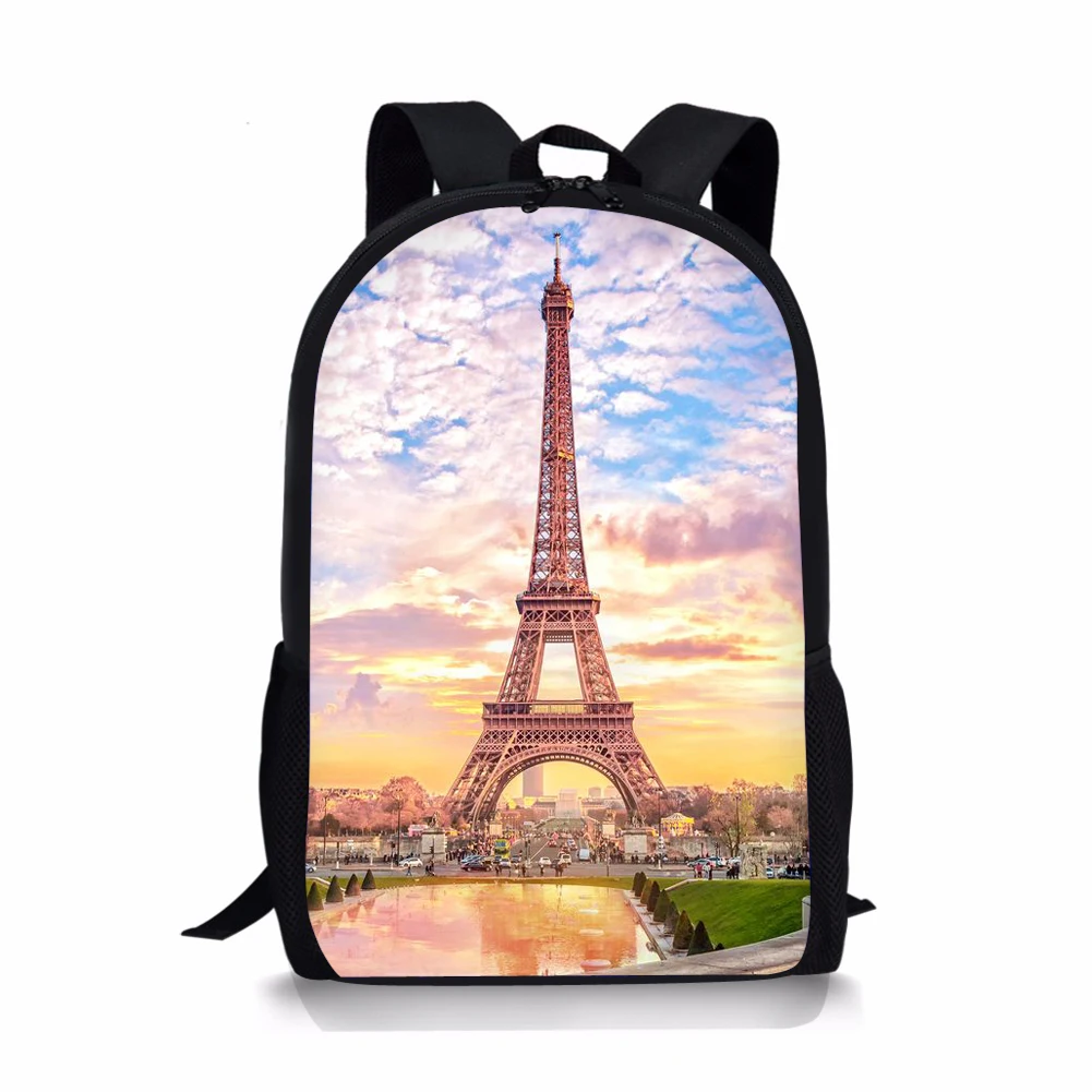 ADVOCATOR 2022 Trend Eiffel Tower Pattern School Bags for Girls Customized Teenagers Backpacks Students Satchel Free Shipping