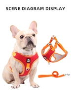 reflective pet dog harness vest adjustable dogs collar outdoor travel cats chest strapes safety lead leash for medium larger dog